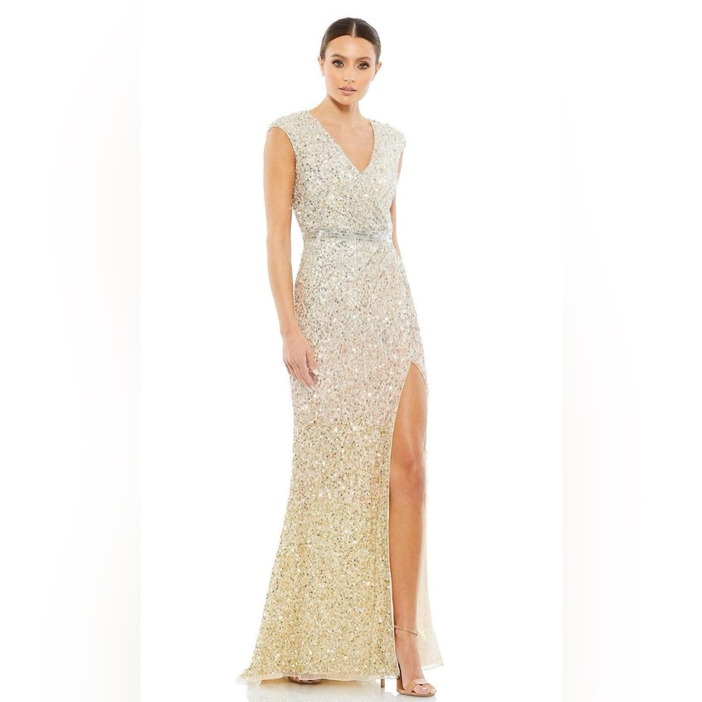 Mac Duggal 16/18 Cap Sleeve Ombre Sequin Gown